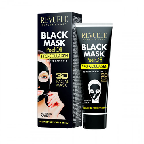 REVUELE Чорна маска з колагеном 3D Facial Peel Off PRO-COLLAGEN, 80мл REVUELE Чорна маска з колагеном 3D Facial Peel Off PRO-COLLAGEN, 80мл
