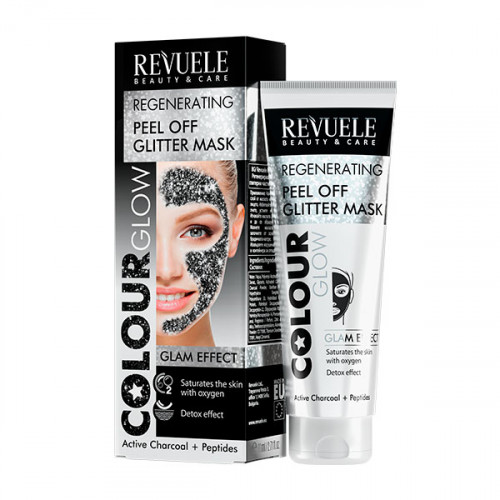 REVUELE COLOR GLOW ЧОРНА відновлююча пілінг-маска, 80 мл