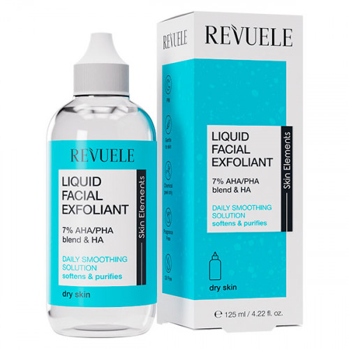 REVUELE Liquid Facial Exfoliant 7% AHA/PHA BLEND + HA Деликатный пилинг для сухой кожи, 125 мл