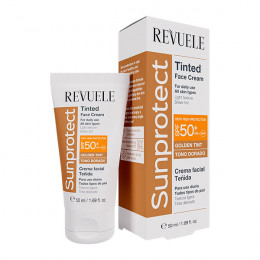 REVUELE SUNPROTECT Тонуючий крем для обличчя Золотистий тон з SPF50, 50 мл