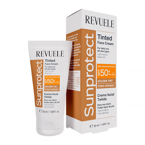 REVUELE SUNPROTECT Тонуючий крем для обличчя Золотистий тон з SPF50, 50 мл REVUELE SUNPROTECT Тонуючий крем для обличчя Золотистий тон з SPF50, 50 мл