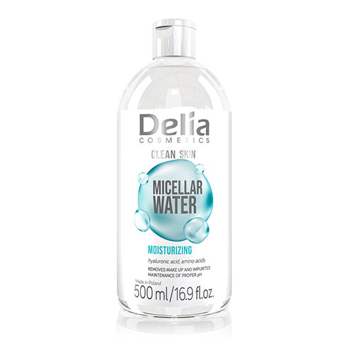 DELIA COSMETICS CLEAN SKIN Міцелярна вода зволожуюча, 500 мл
