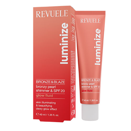 REVUELE GLOW FLUID Мерехтливий флюїд BRONZE & BLAZE з SPF20, 40 мл