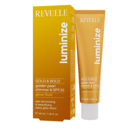 REVUELE GLOW FLUID Мерехтливий флюїд GOLD & BOLD з SPF20, 40 мл