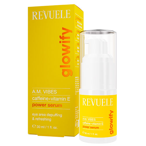 REVUELE GLOWIFY Сироватка з кофеїном та вітаміном Е A.M. VIBES, 30 мл REVUELE GLOWIFY Сироватка з кофеїном та вітаміном Е A.M. VIBES, 30 мл