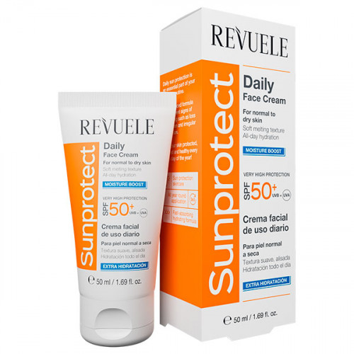 REVUELE SUNPROTECT Щоденний ЗВОЛОЖУЮЧИЙ крем для обличчя з SPF 50+, 50 мл